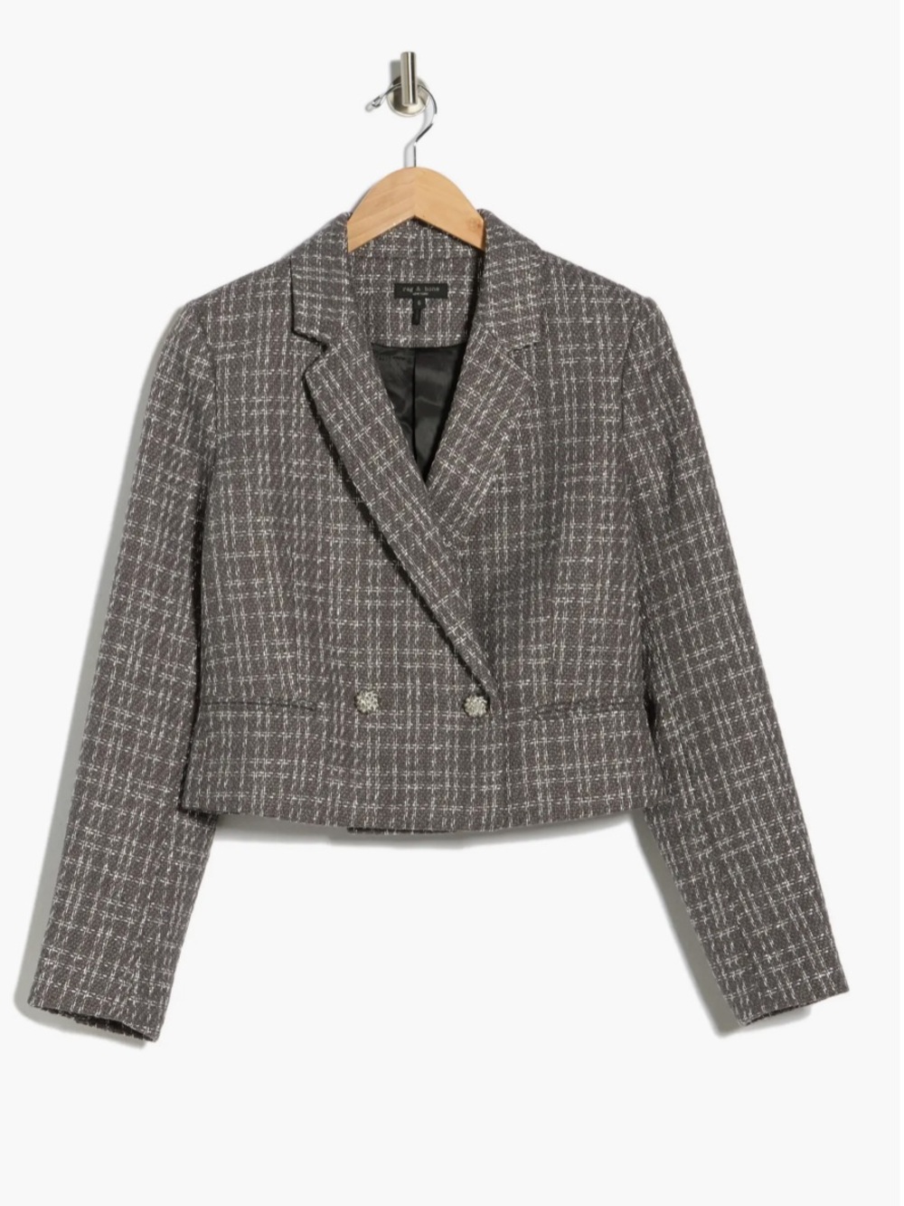 NEW🌸Rag and bone ELVY crop tweed blazer in Dusty Mauve $598